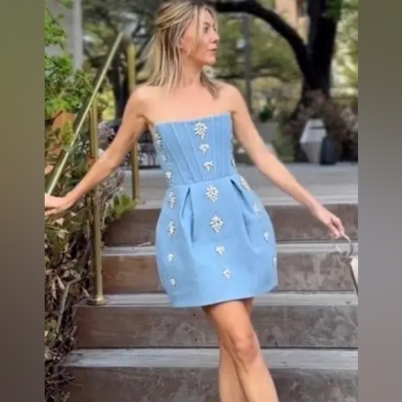 Bronx and Banco Dresses & Skirts - Maraya Denim Diamond Mini Dress in Blue Denim Bronx and Banco Sz 4 SMALL